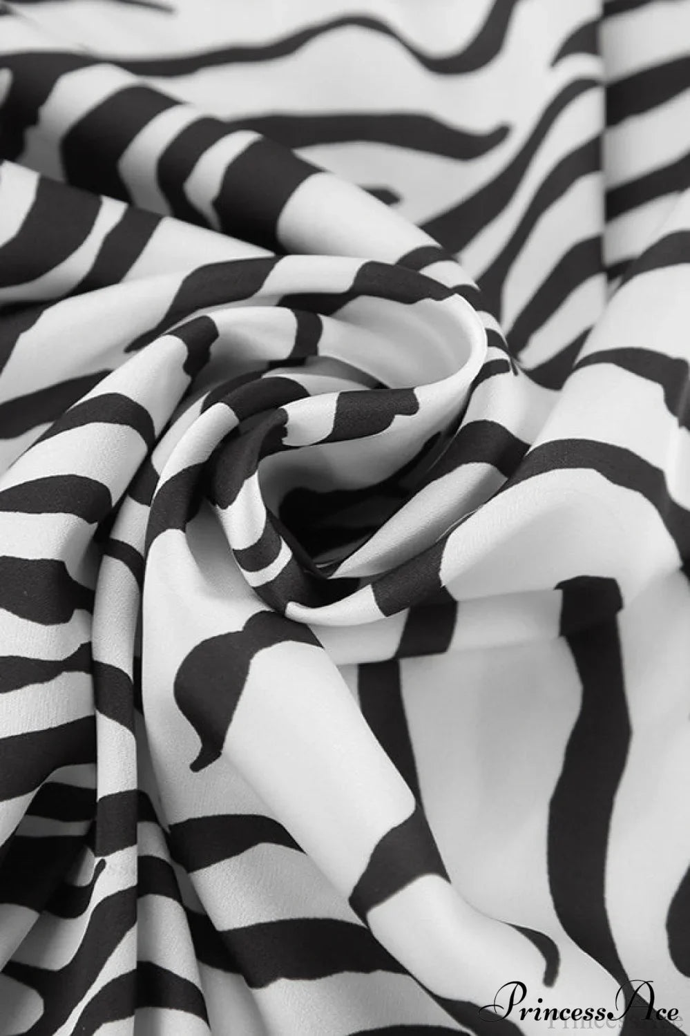 Zebra Print High Waist Draped Maxi Skirt