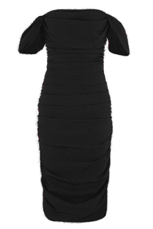Zia Bodycon Wrap Midi Dress - Classic Black - Fashionpara
