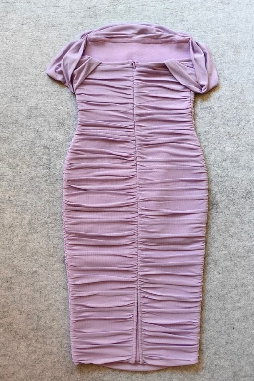 Zia Bodycon Wrap Midi Dress - Violet Purple - Fashionpara