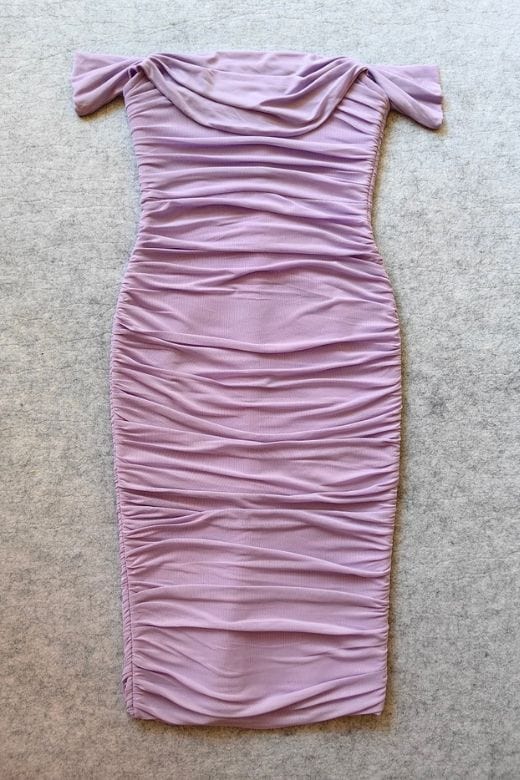 Zia Bodycon Wrap Midi Dress - Violet Purple - Fashionpara