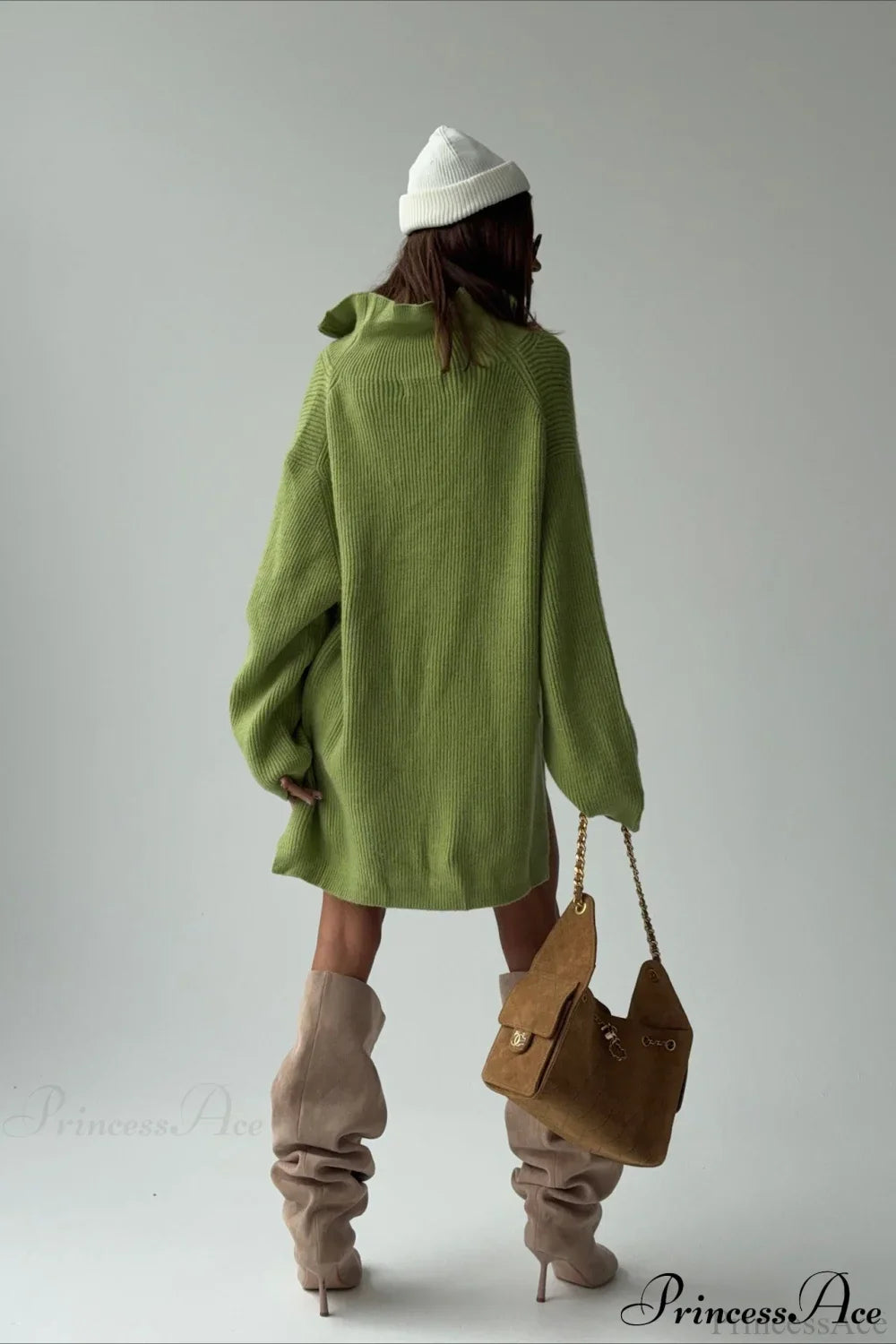 PrincessAce Thickened Stand-Collar Loose Sweater for Comfort