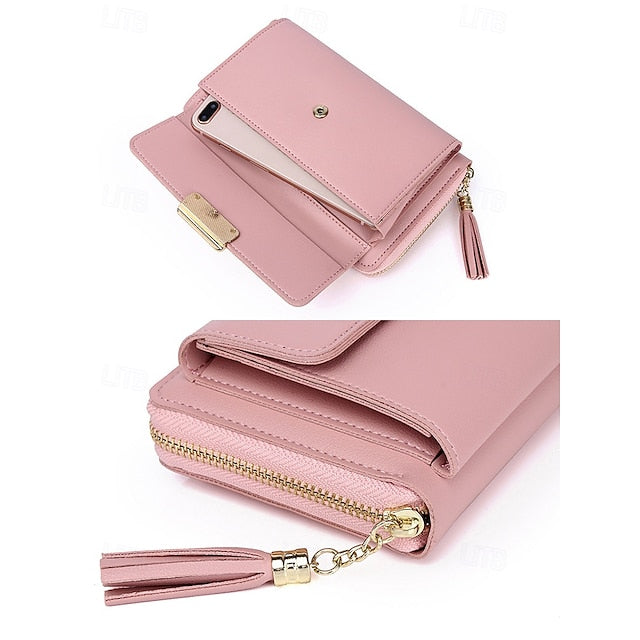 Wristlet Bag Crossbody Leather PU Mobile Phone