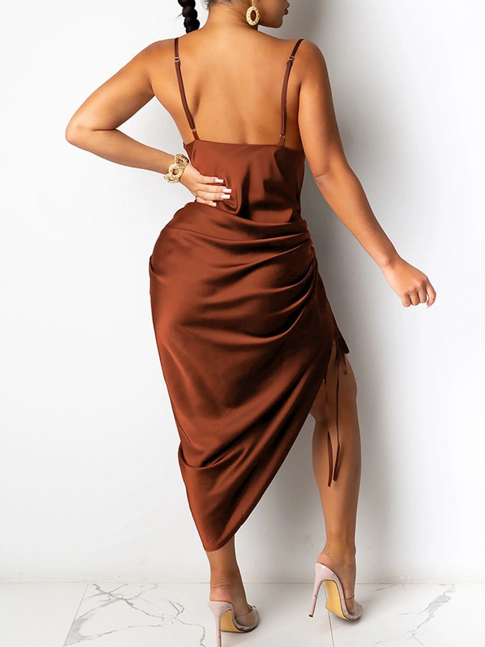 Asymmetrical Midi Dress - Fashionpara