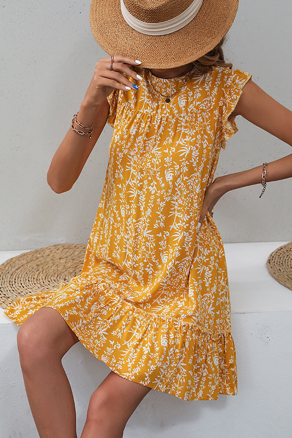 Fashion Printed Round Neck Casual Dress - Fashionpara