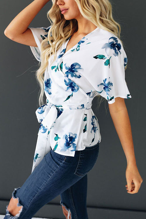 All Of Me Floral Tie Wrap Top - Fashionpara