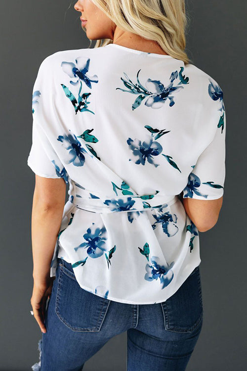 All Of Me Floral Tie Wrap Top - Fashionpara