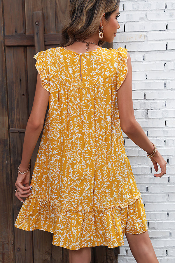 Fashion Printed Round Neck Casual Dress - Fashionpara