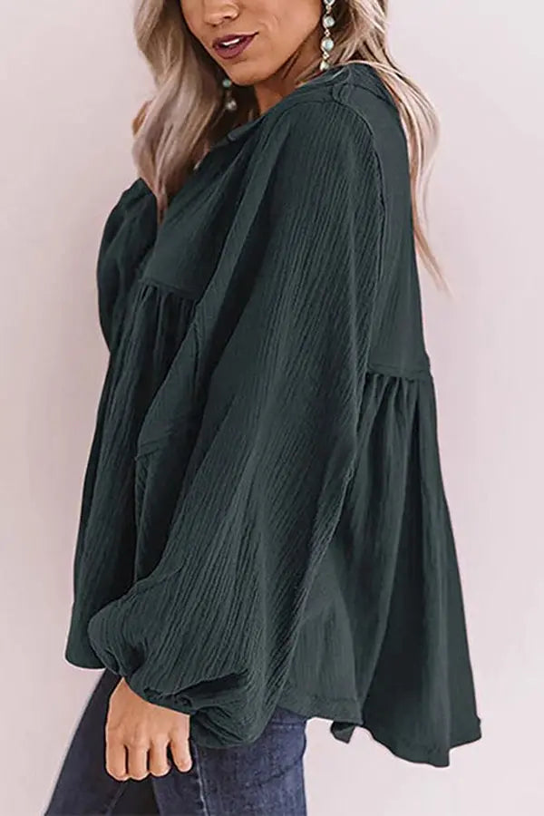 Best Kept Secret Collared Babydoll Top - Fashionpara