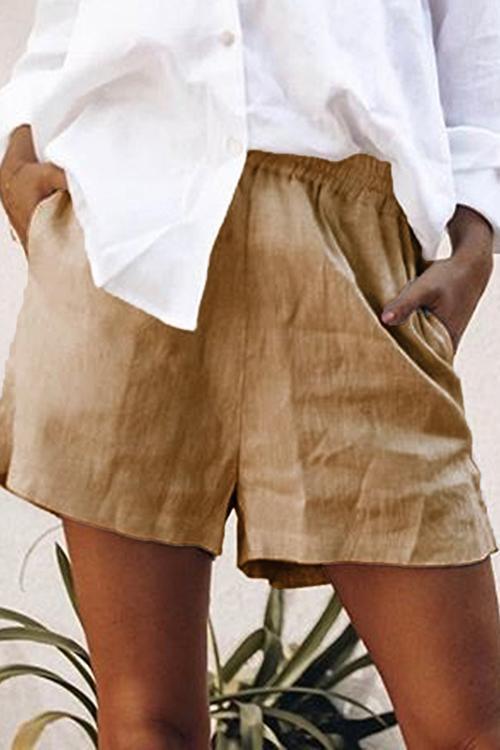 Solid Pockets Shorts - Fashionpara