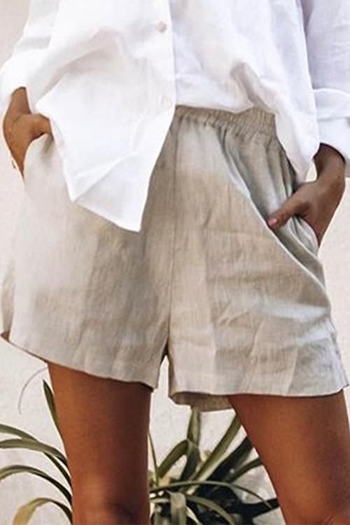 Solid Pockets Shorts - Fashionpara