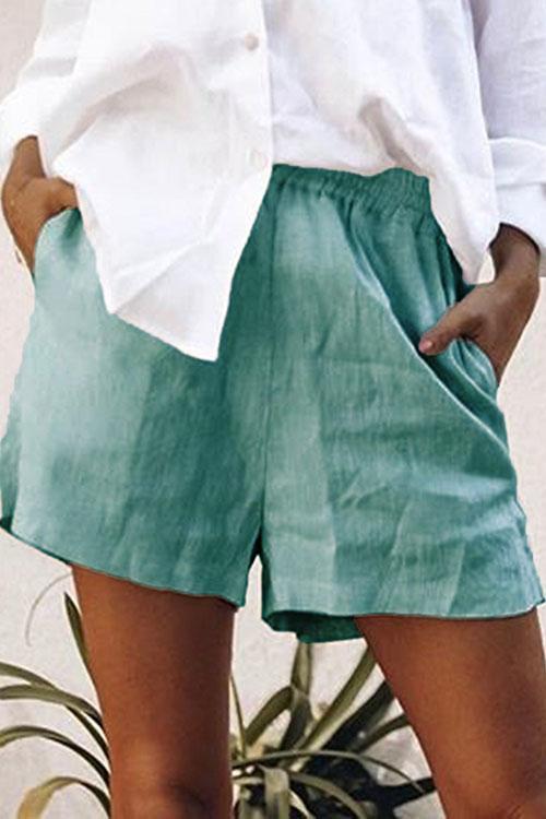 Solid Pockets Shorts - Fashionpara