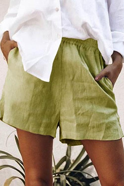 Solid Pockets Shorts - Fashionpara