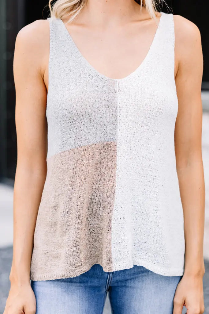 Color Block Sweater Tank - Fashionpara