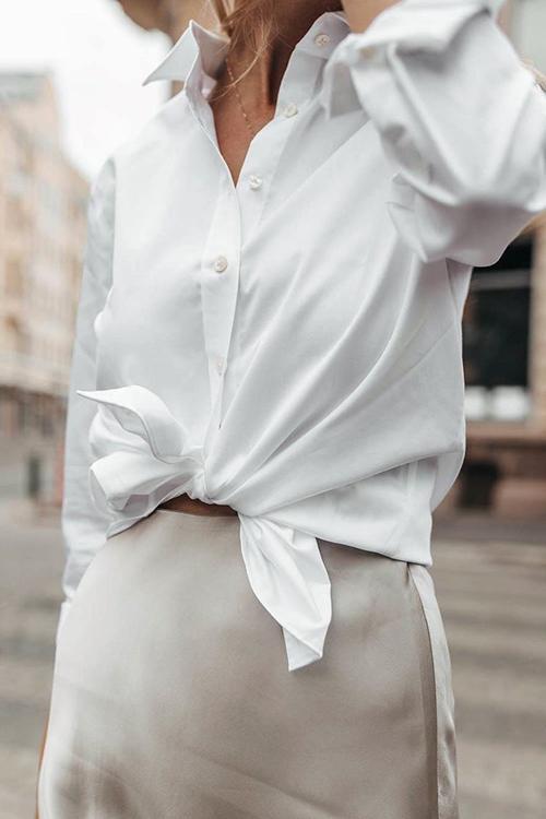 Classic With A Twist Satin Shirt - Fashionpara