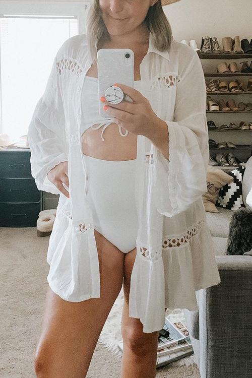 Hollow Flares Sleeve Shirt - Fashionpara