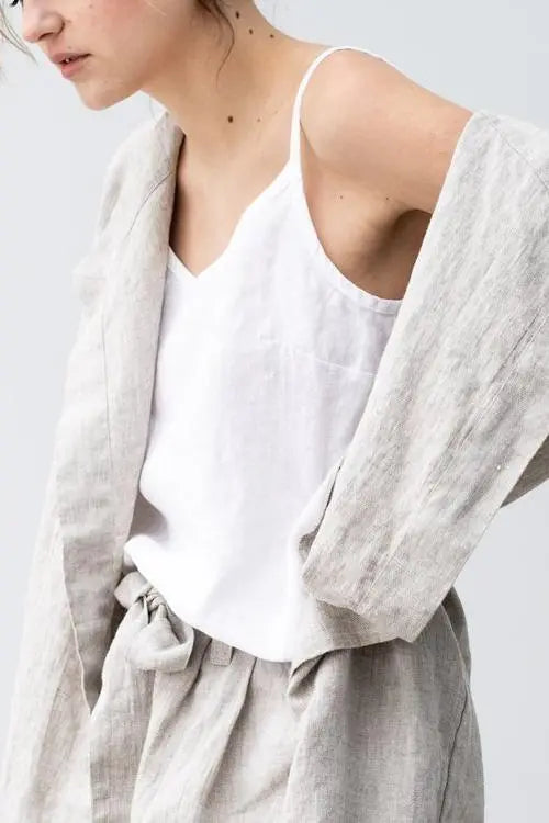 Solid Linen Tank Top - Fashionpara