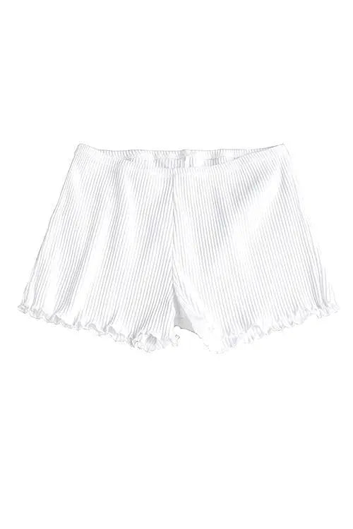 Solid Ruffles Shorts - Fashionpara