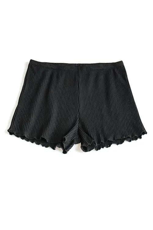 Solid Ruffles Shorts - Fashionpara