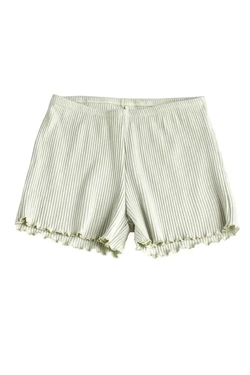 Solid Ruffles Shorts - Fashionpara
