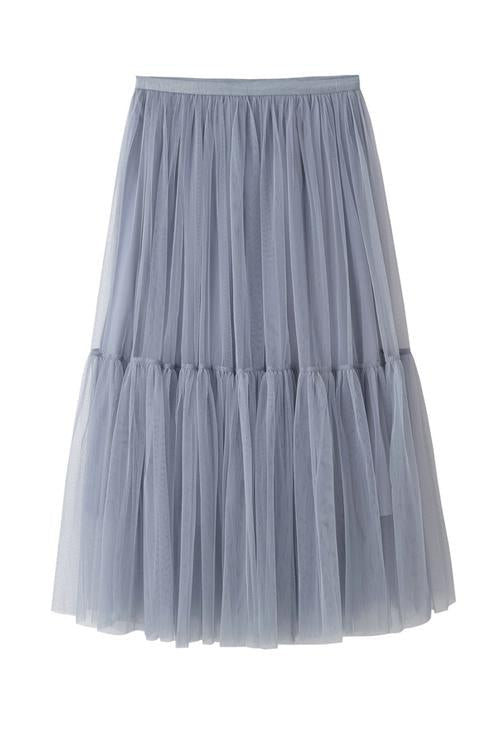 Patchwork Gauze Bubble Skirt - Fashionpara