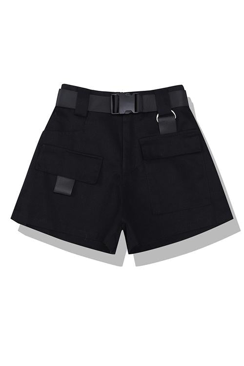 Pockets Cargo Shorts With Belt - Fashionpara