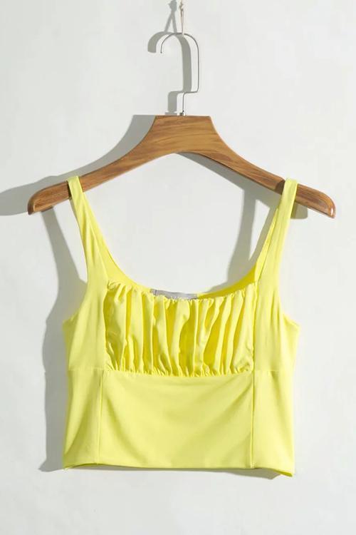 Pleated Sleeveless Tank Top - Fashionpara