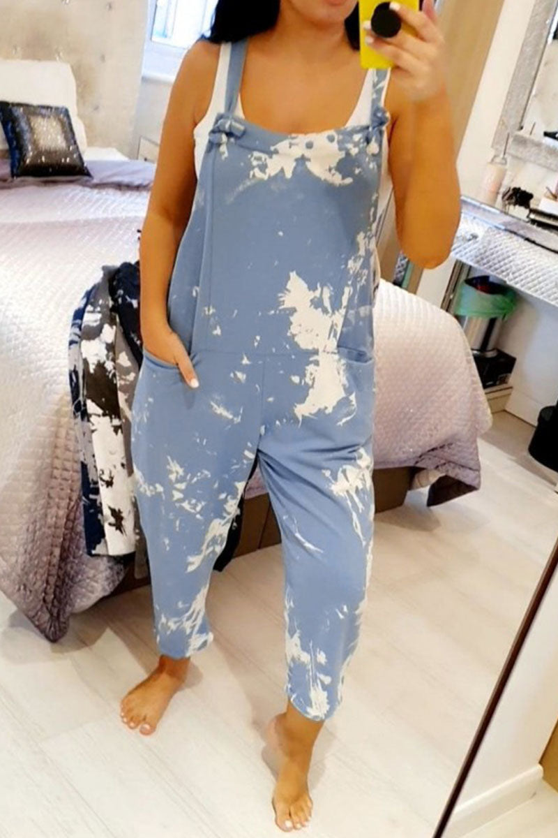 Tie Dye Loose Dungarees - Fashionpara