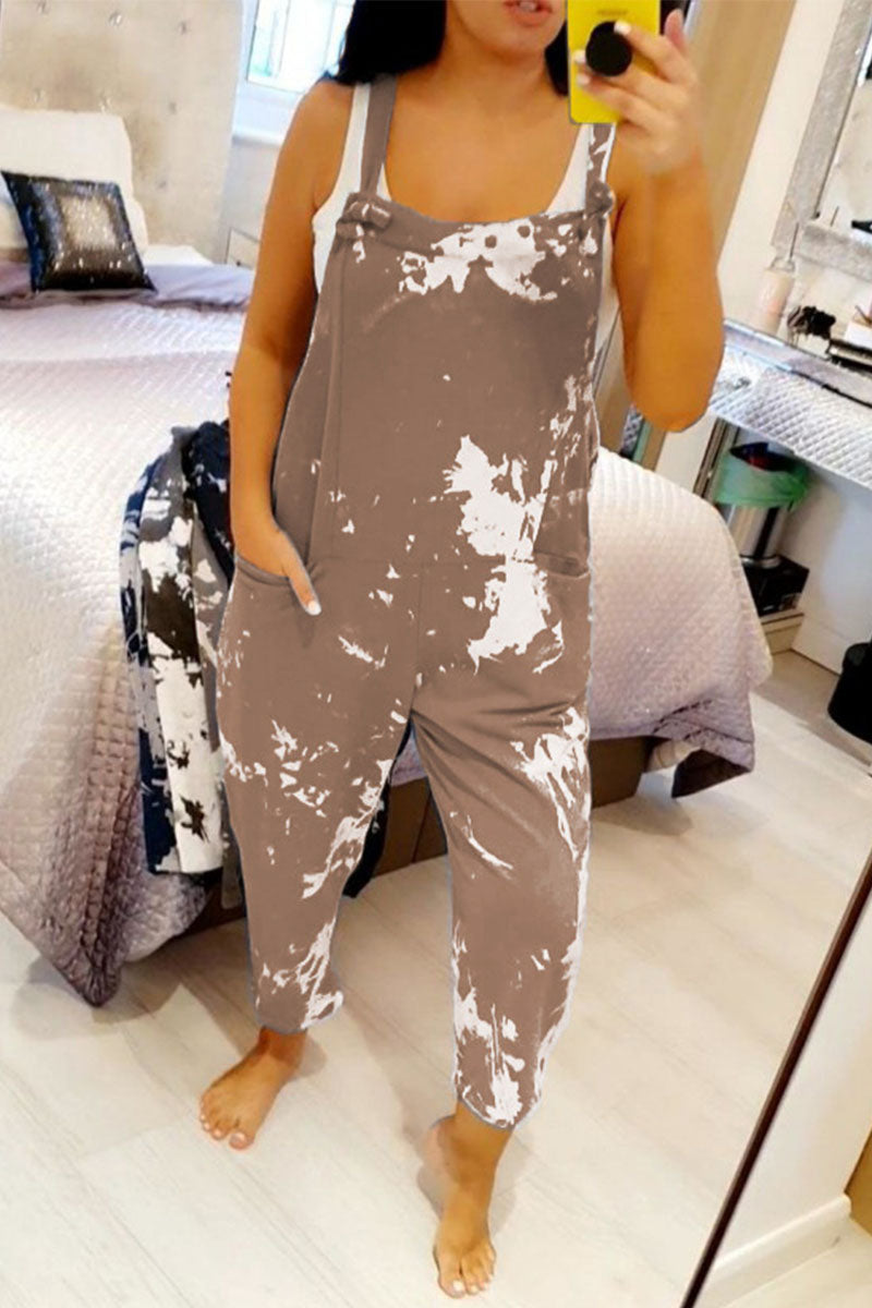 Tie Dye Loose Dungarees - Fashionpara