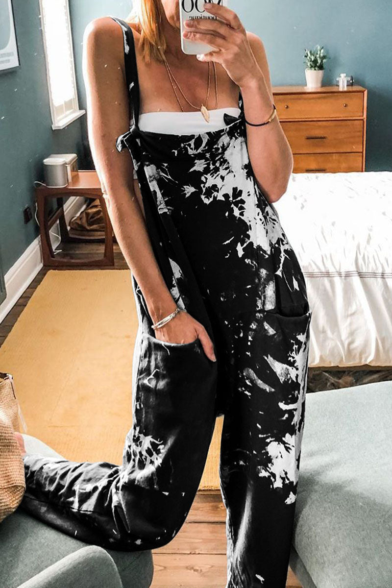 Tie Dye Loose Dungarees - Fashionpara
