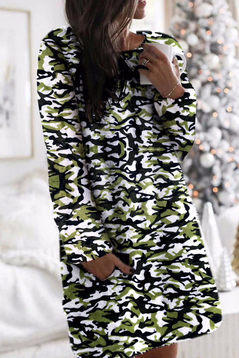 Fashion Sweet Print O Neck A Line Dresses - Fashionpara