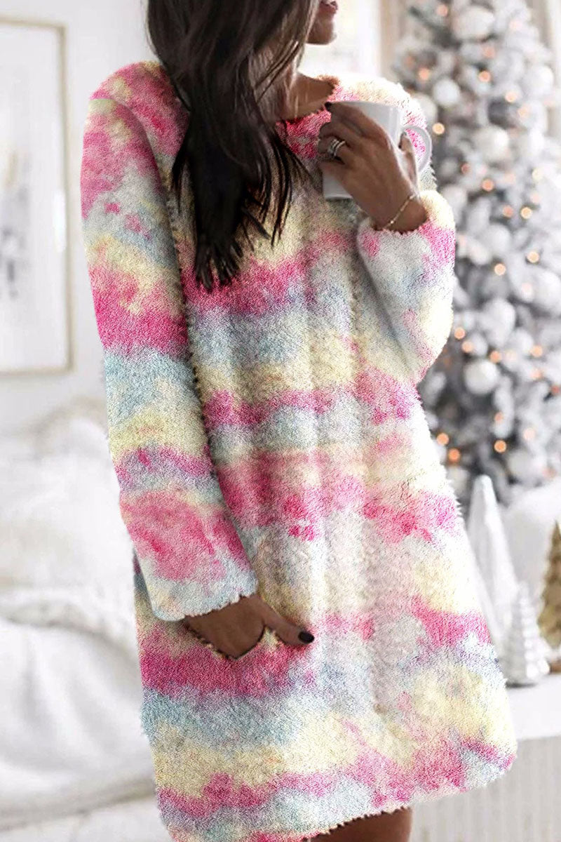 Fashion Sweet Print O Neck A Line Dresses - Fashionpara