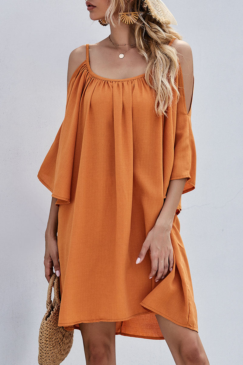 Fashion Solid Hollowed Out Spaghetti Strap Princess Mini Dresses(3 Colors) - Fashionpara