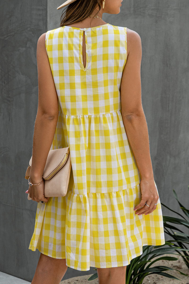 Fashion Street Plaid O Neck Princess Dresses(3 Colors) - Fashionpara