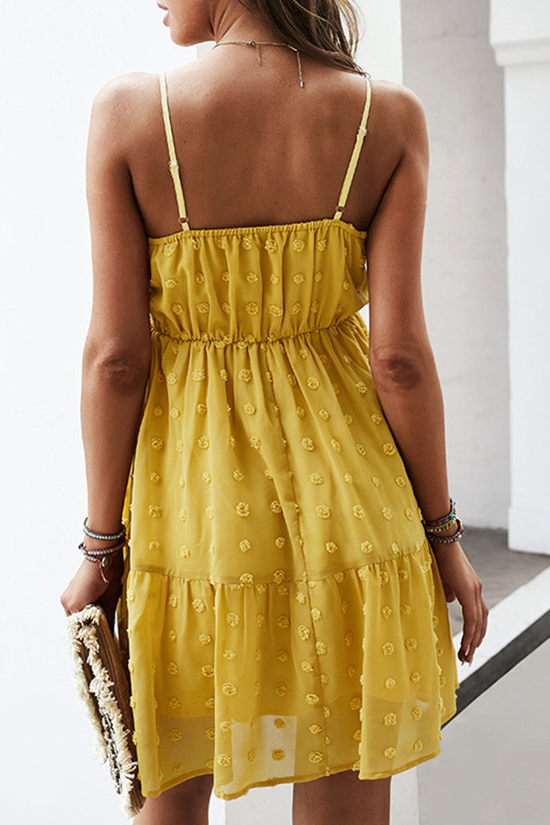 Fashion Street Solid V Neck A Line Mini Dresses(4 Colors) - Fashionpara