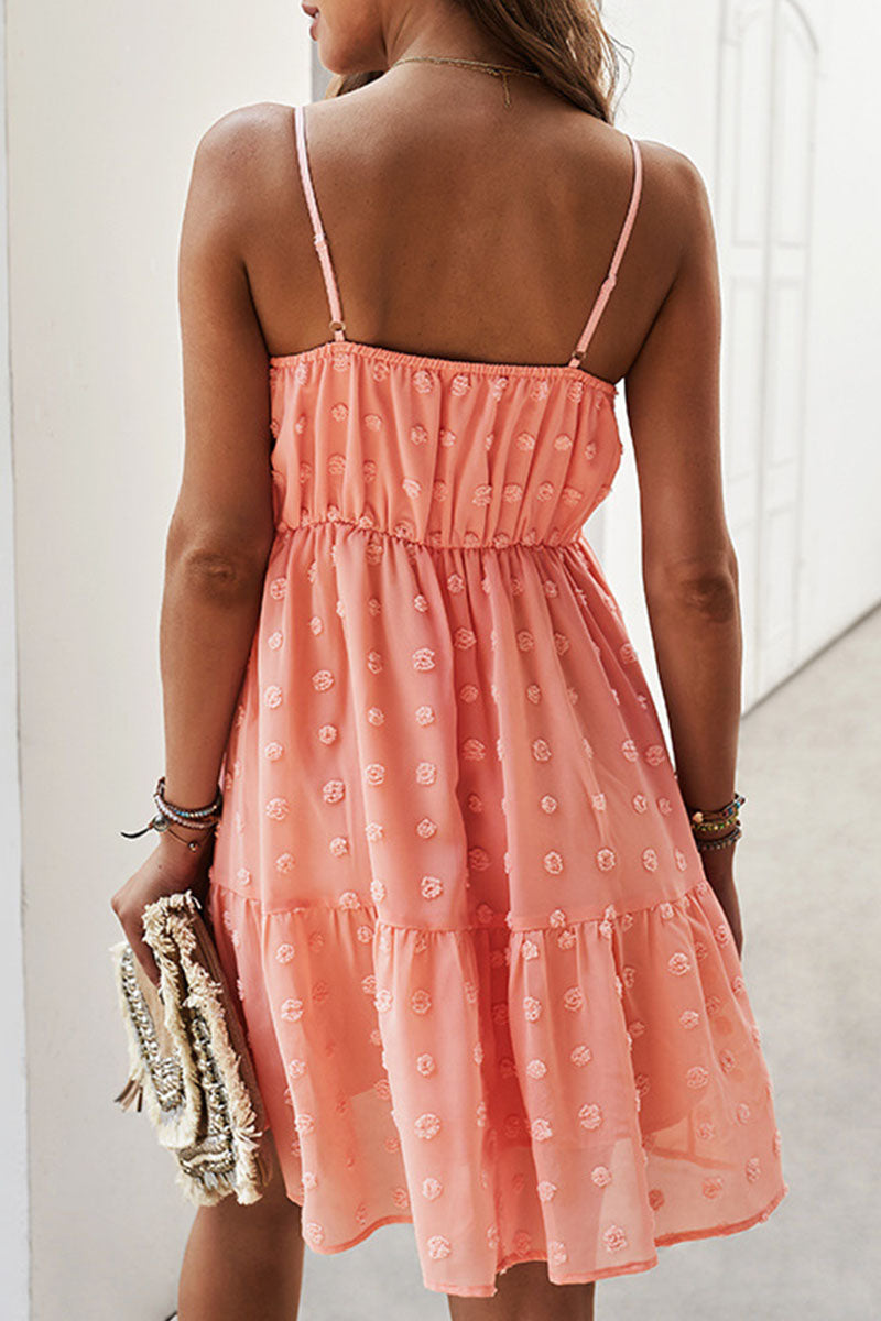 Fashion Street Solid V Neck A Line Mini Dresses(4 Colors) - Fashionpara