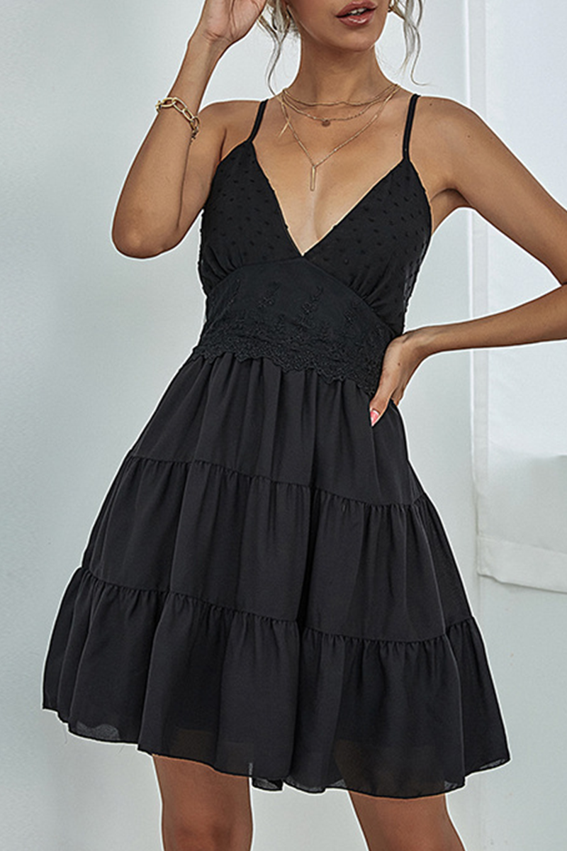 Fashion Elegant Print Backless With Bow V Neck A Line Dresses - Fashionpara