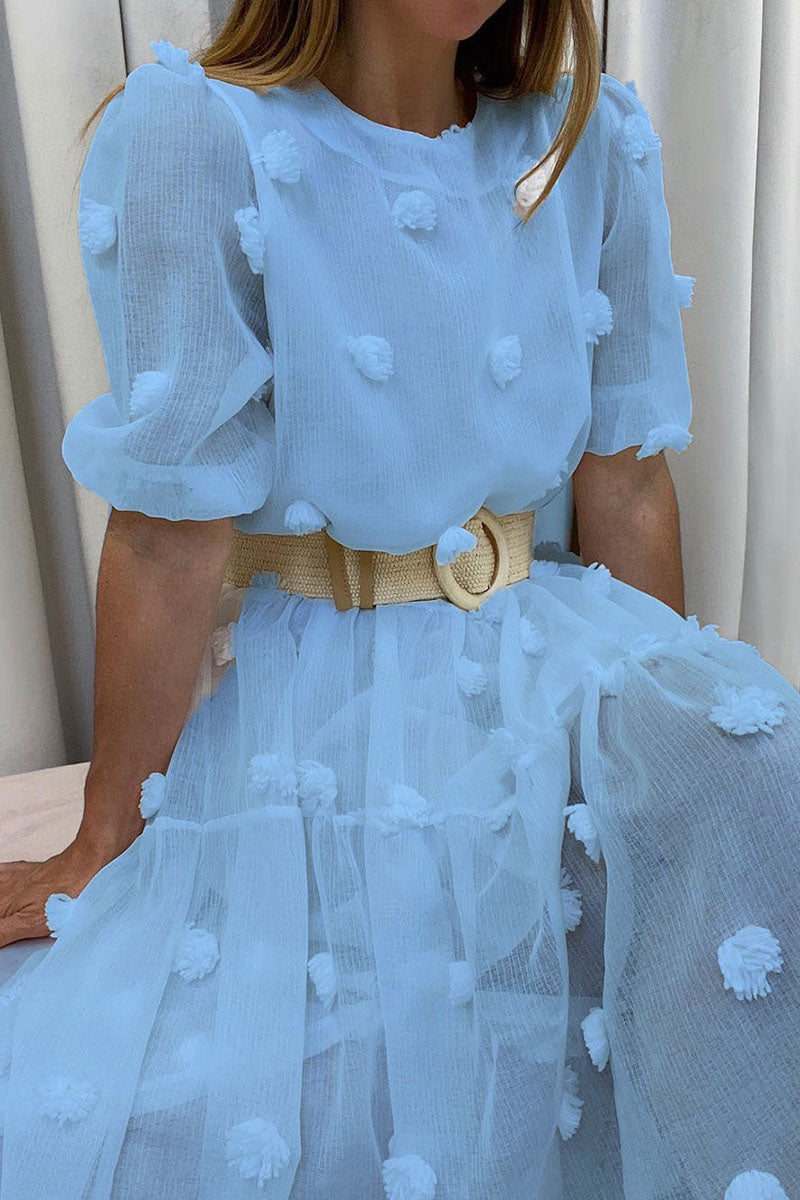 Fashion Elegant Solid Patchwork O Neck Princess Dresses - Fashionpara