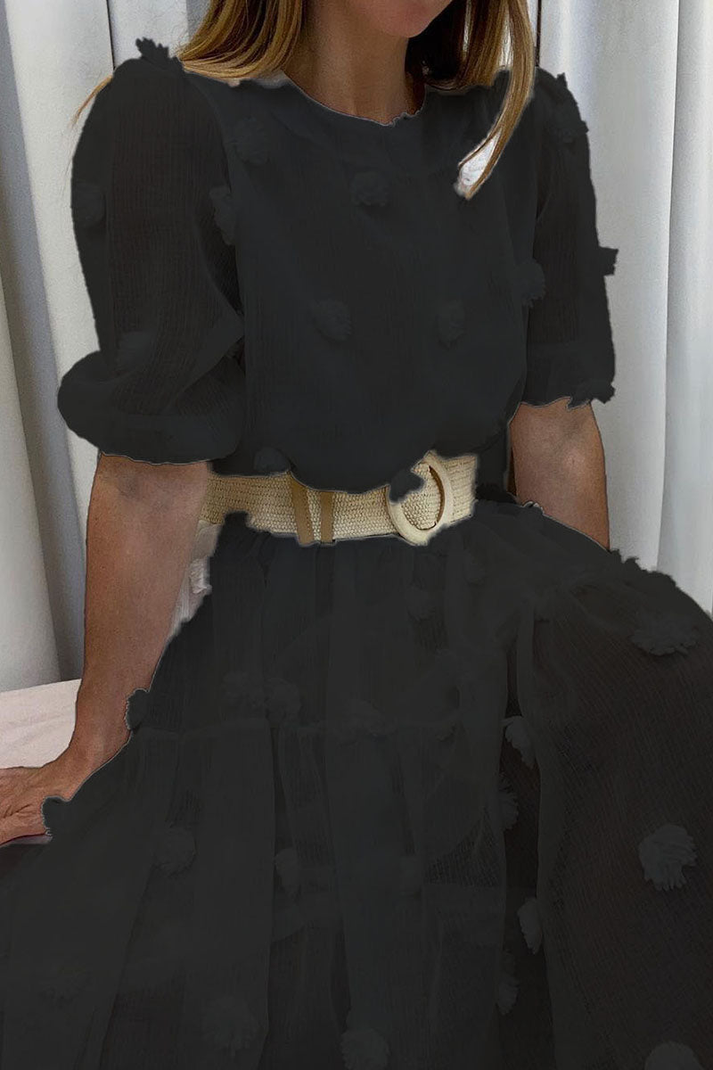 Fashion Elegant Solid Patchwork O Neck Princess Dresses - Fashionpara