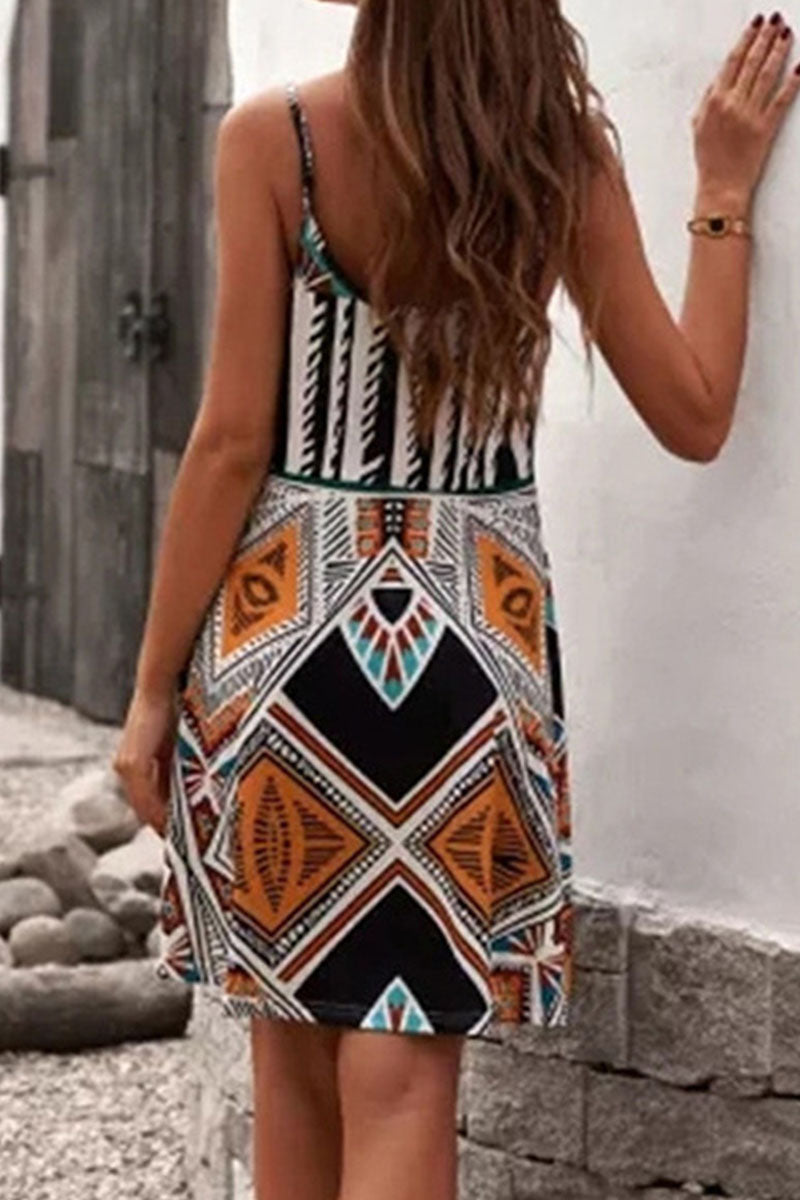 British Style Print Spaghetti Strap Princess Dresses(3 Colors) - Fashionpara