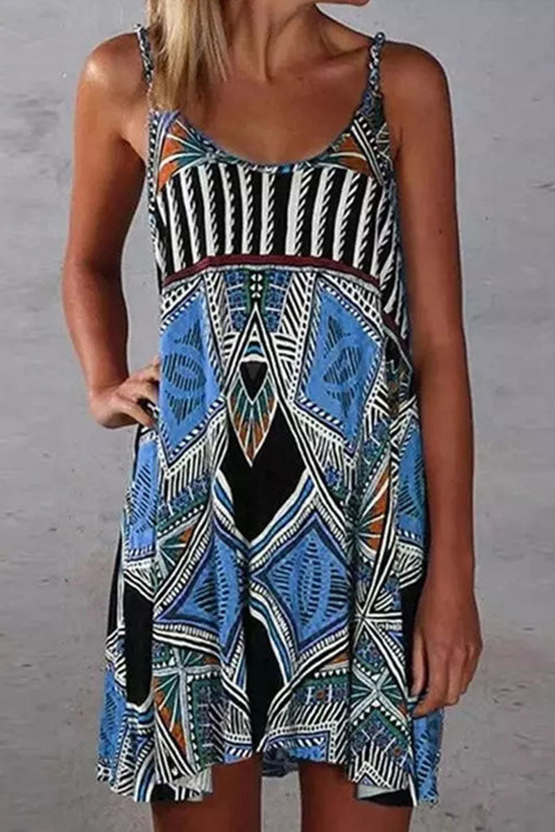 British Style Print Spaghetti Strap Princess Dresses(3 Colors) - Fashionpara