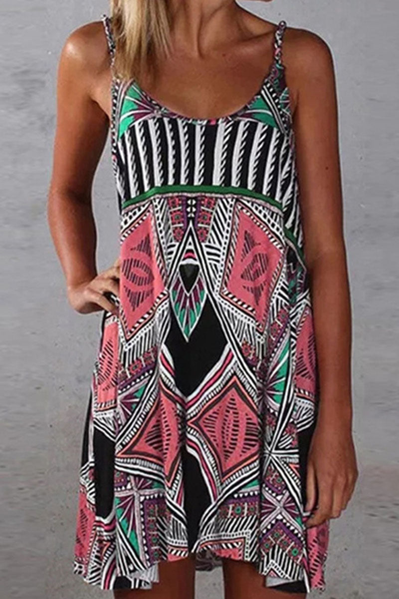 British Style Print Spaghetti Strap Princess Dresses(3 Colors) - Fashionpara