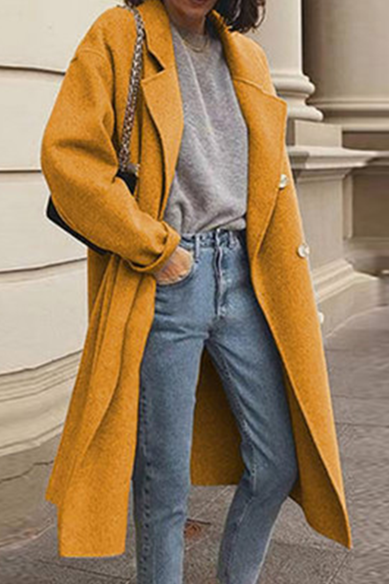 Casual Elegant Solid Buckle Turndown Collar Outerwear(6 Colors) - Fashionpara