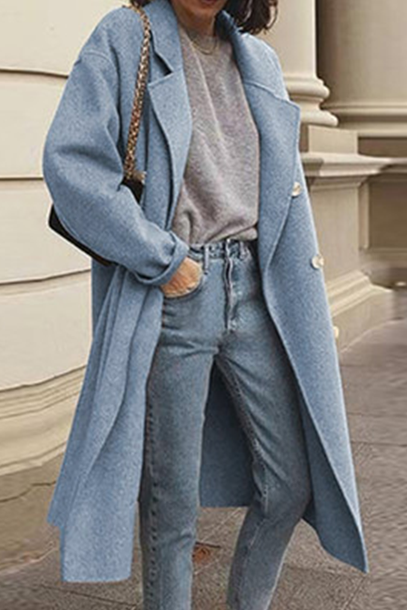 Casual Elegant Solid Buckle Turndown Collar Outerwear(6 Colors) - Fashionpara