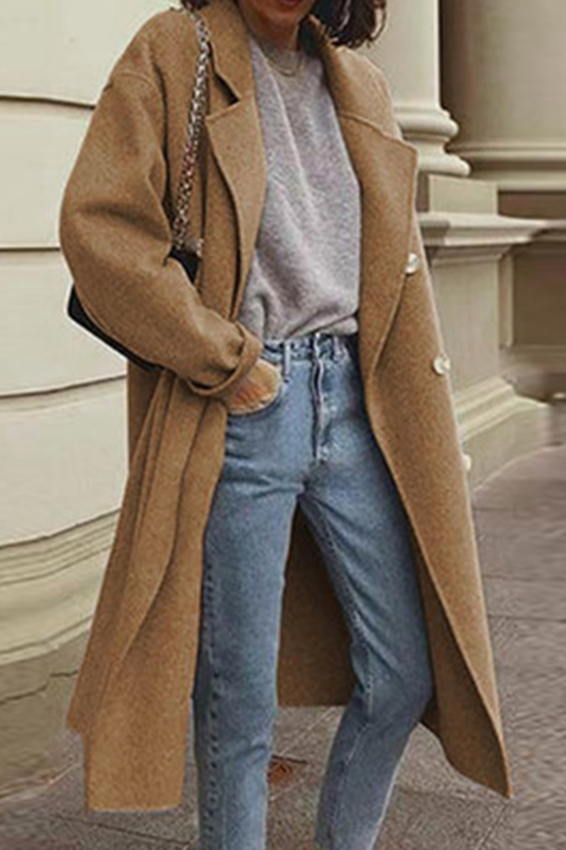 Casual Elegant Solid Buckle Turndown Collar Outerwear(6 Colors) - Fashionpara