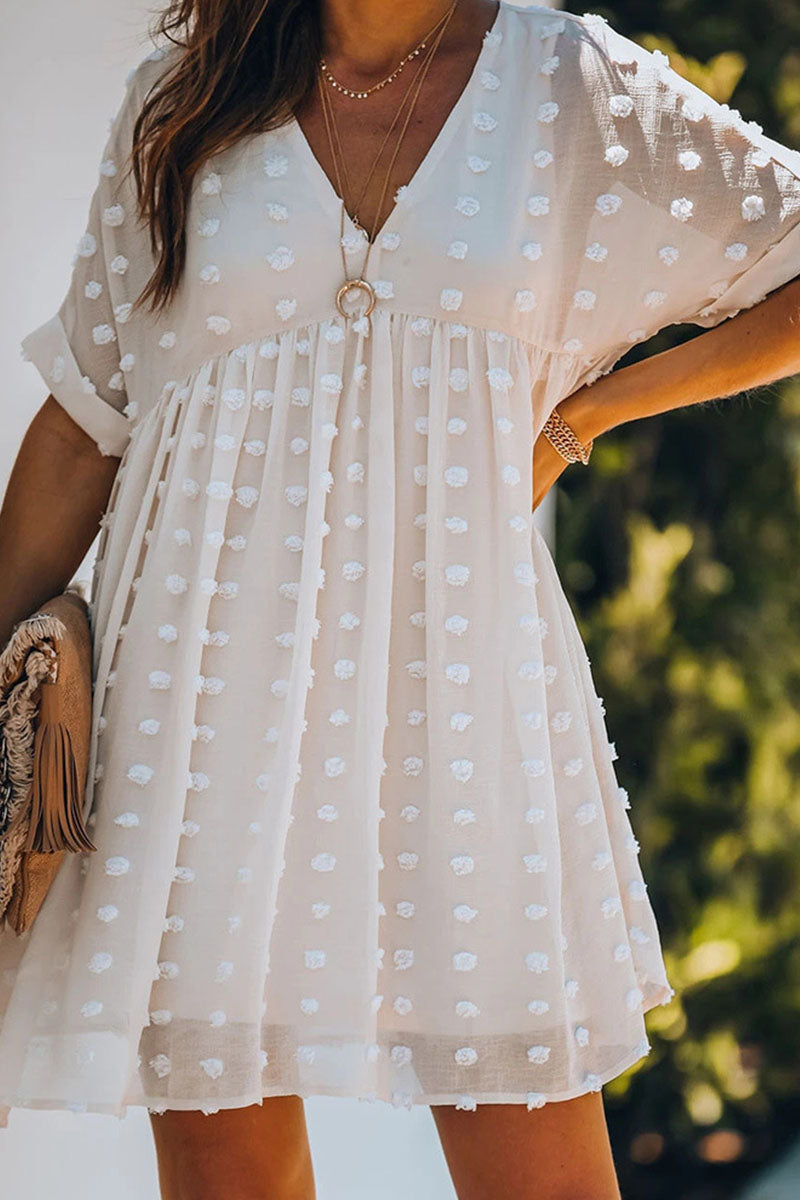 Fashion Casual Solid Split Joint V Neck Princess Dresses - Fashionpara