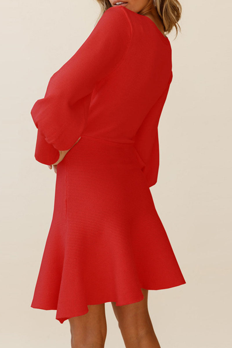 Fashion Celebrities Solid Patchwork O Neck A Line Dresses(4 Colors) - Fashionpara