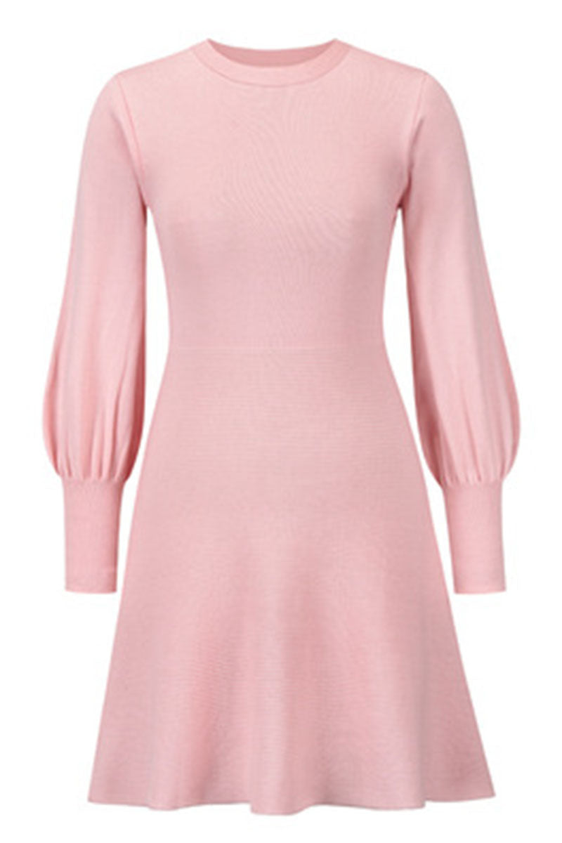 Fashion Celebrities Solid Patchwork O Neck A Line Dresses(4 Colors) - Fashionpara