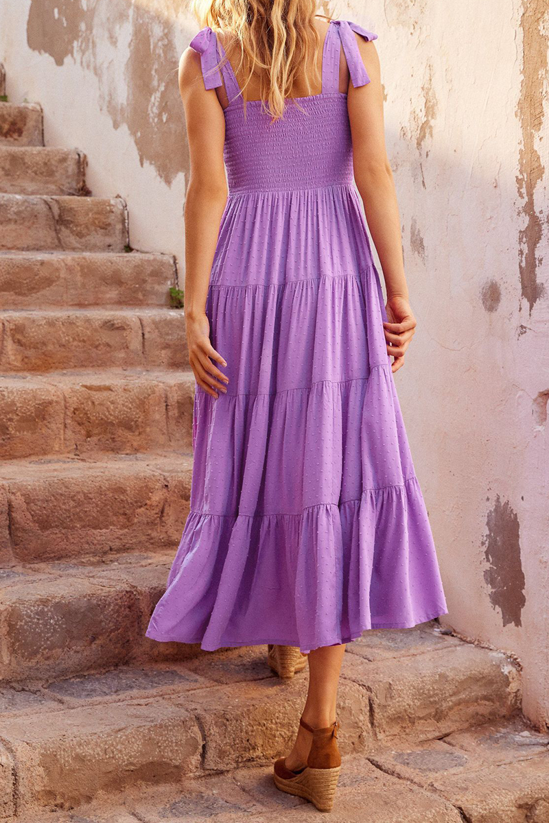 Casual Solid Bandage Square Collar Cake Skirt Dresses(3 colors) - Fashionpara