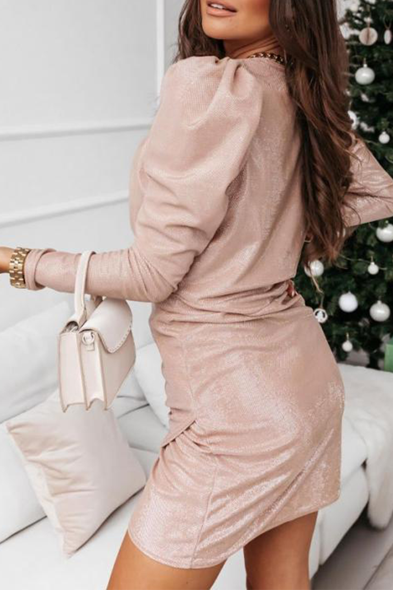 Sexy Solid Split Joint V Neck Pencil Skirt Dresses - Fashionpara