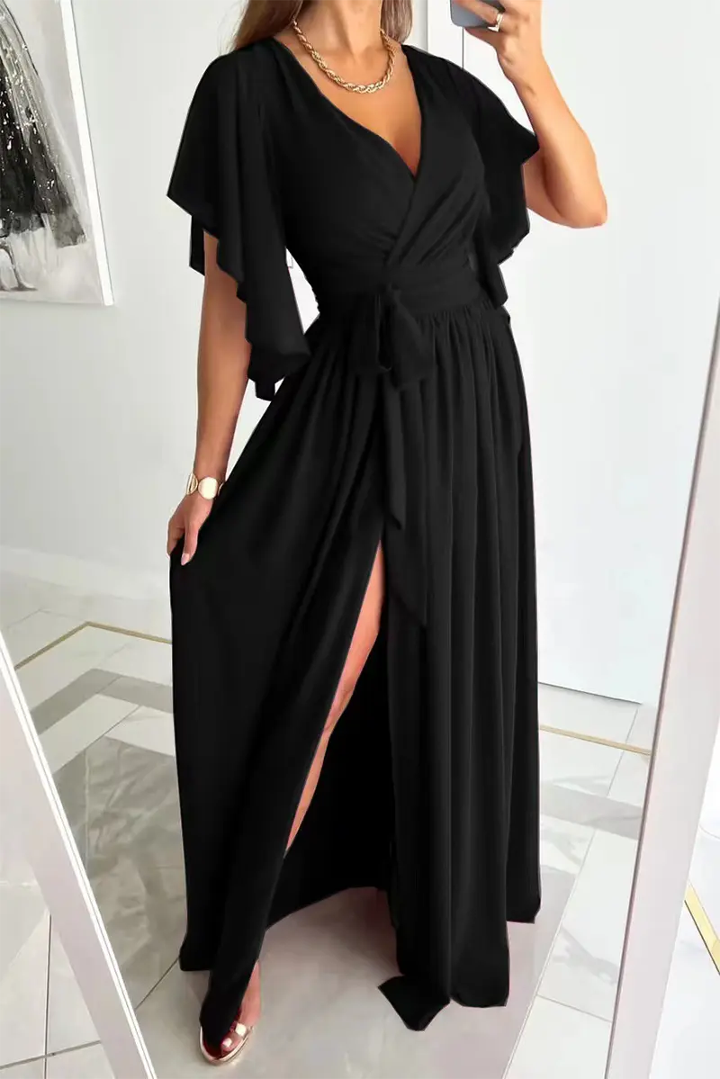 You're Enough Ruffles Sleeve Maxi Dress - Fashionpara